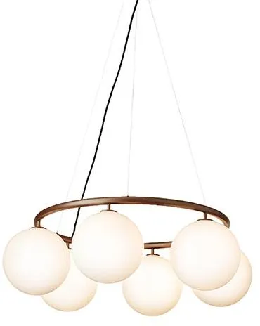 Nuura Miira 6 Circular Kandelaber Mörkbrons/Opalvit